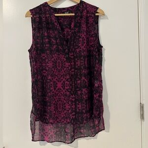 a.n.a Red and Black Blouse with Flowing Design